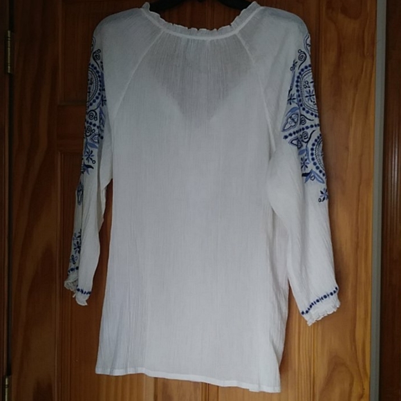 Boho Embroidered Peasant Top by Vintage America XL - Picture 8 of 8